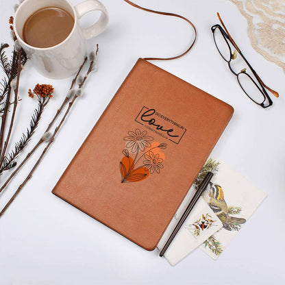 Floral Scripture Love Vegan Leather Journal Gift - Sentimental Gifting