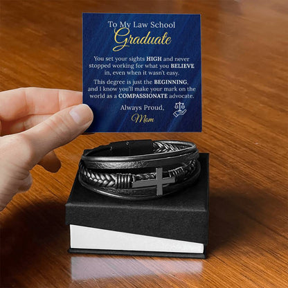 Law School Graduation Cross Bracelet Gift from Parent - Sentimental Gifting