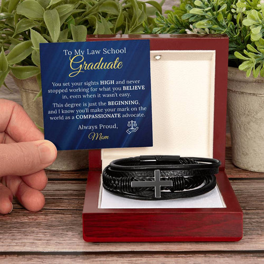 Law School Graduation Cross Bracelet Gift from Parent - Sentimental Gifting