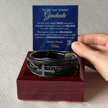Law School Graduation Cross Bracelet Gift from Parent - Sentimental Gifting