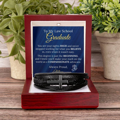 Law School Graduation Cross Bracelet Gift from Parent - Sentimental Gifting