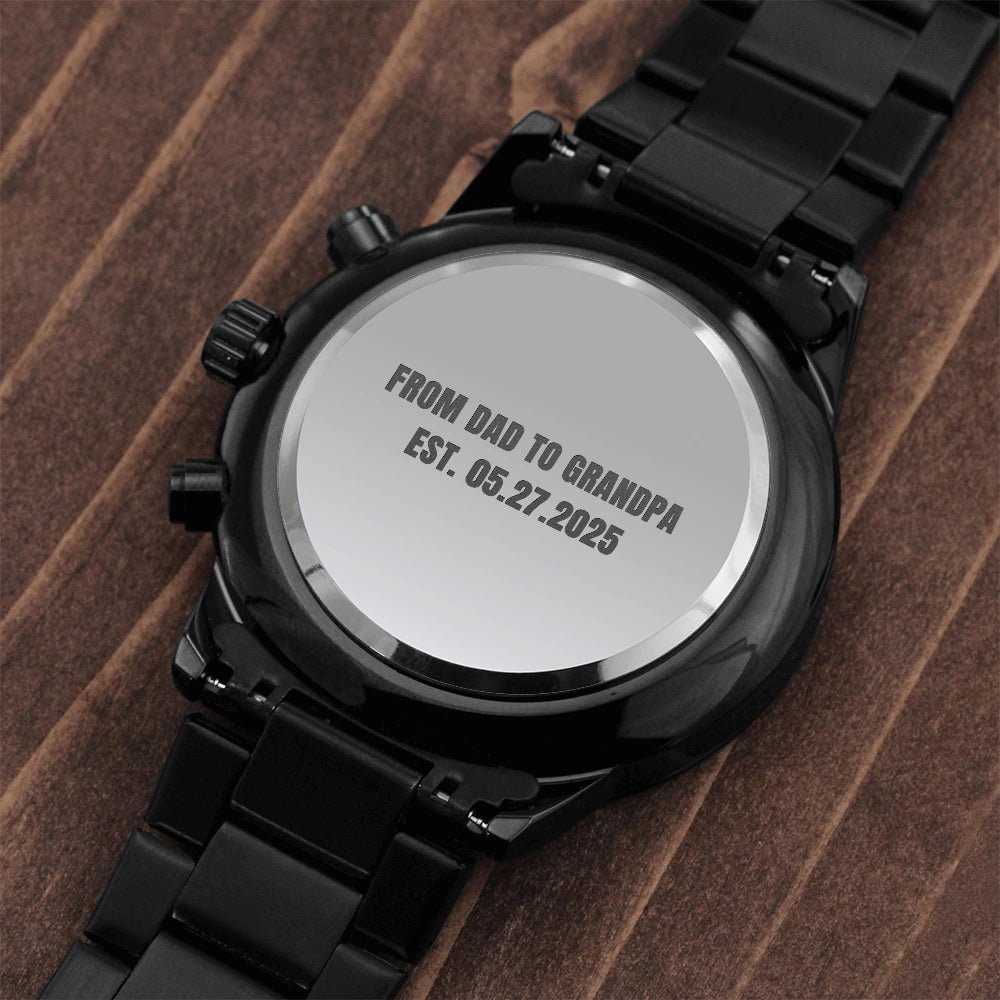 Luxury Men’s Watch With Your Personalized Engraved Message - Sentimental Gifting
