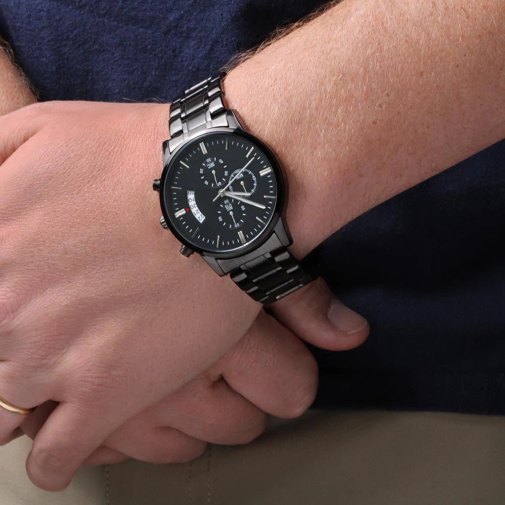 Luxury Men’s Watch With Your Personalized Engraved Message - Sentimental Gifting