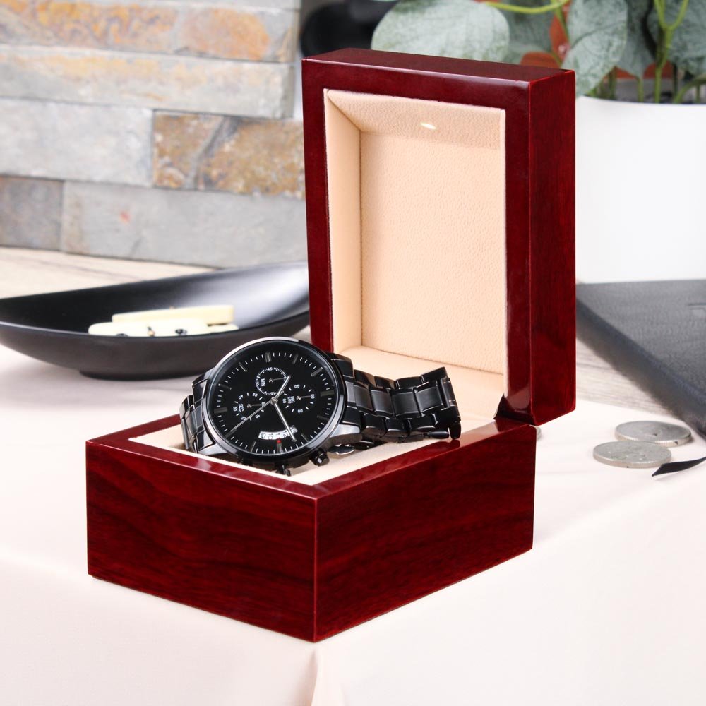 Luxury Men’s Watch With Your Personalized Engraved Message - Sentimental Gifting