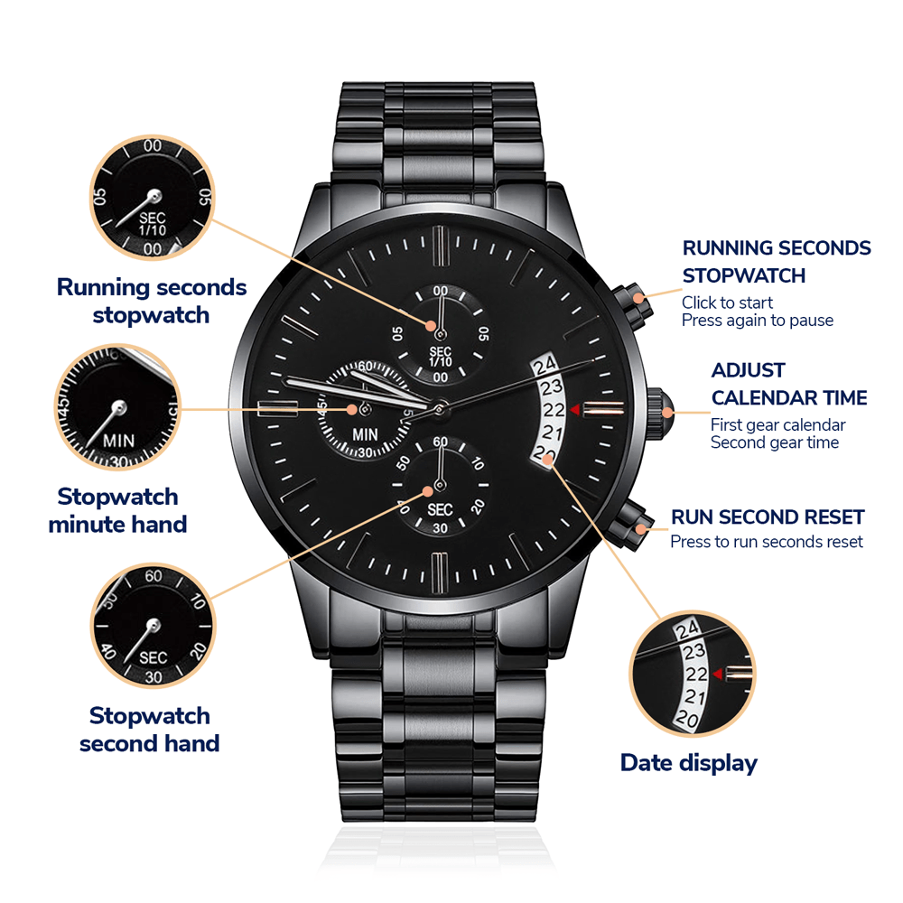Luxury Men’s Watch With Your Personalized Engraved Message - Sentimental Gifting