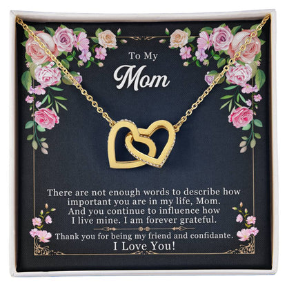 Mother - Daughter Best Friends Hearts Necklace Gift to Mom - Sentimental Gifting