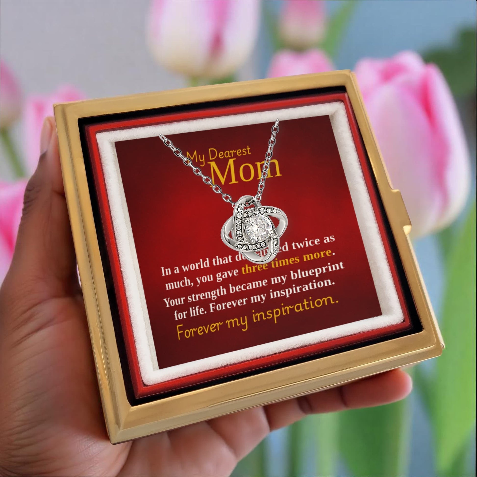 Mother's Day Single Mom Necklace Gift from Daughter in Luxury Box - Sentimental Gifting