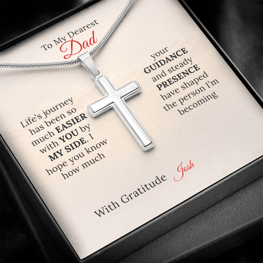 Personalized Artisan Cross Necklace for Dad - Sentimental Gifting
