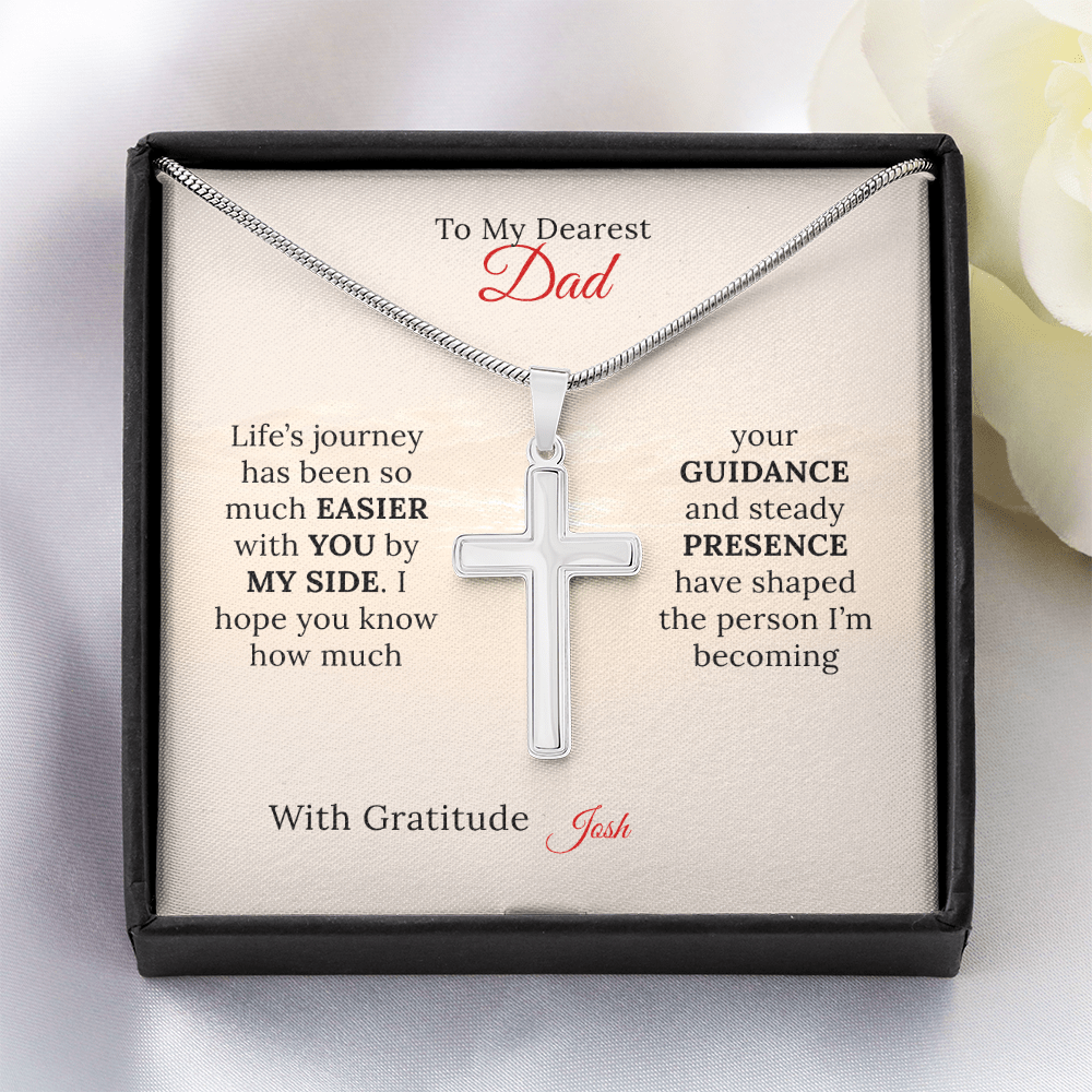 Personalized Artisan Cross Necklace for Dad - Sentimental Gifting