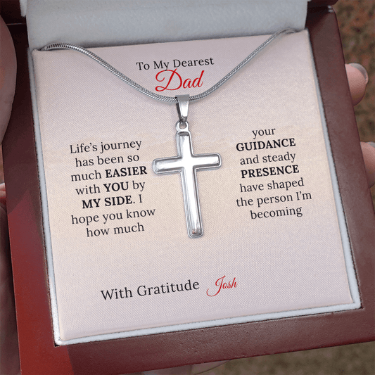 Personalized Artisan Cross Necklace for Dad - Sentimental Gifting