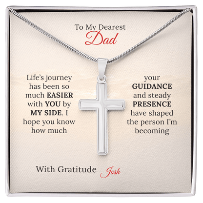 Personalized Artisan Cross Necklace for Dad - Sentimental Gifting