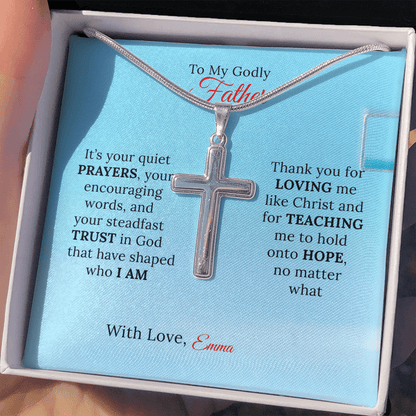 Personalized Artisan Cross Necklace for Dad - Sentimental Gifting