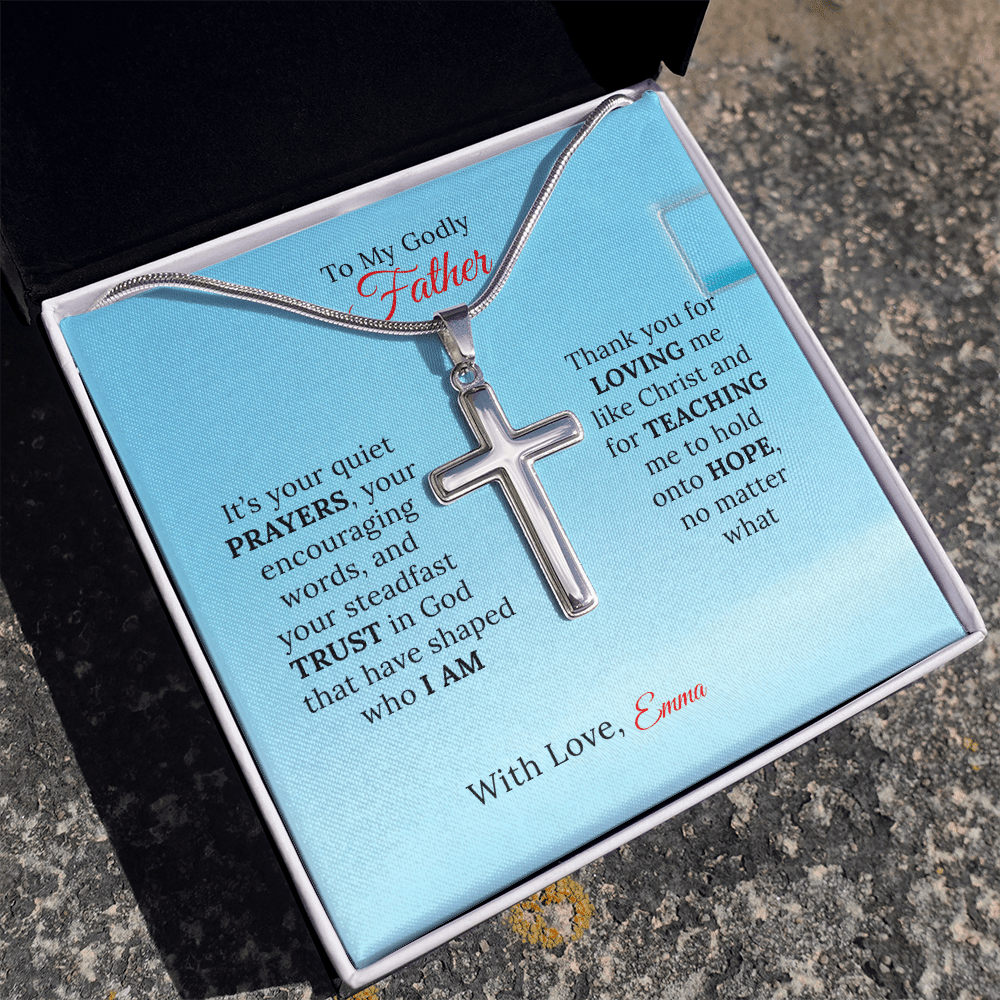 Personalized Artisan Cross Necklace for Dad - Sentimental Gifting