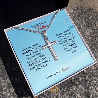 Personalized Artisan Cross Necklace for Dad - Sentimental Gifting