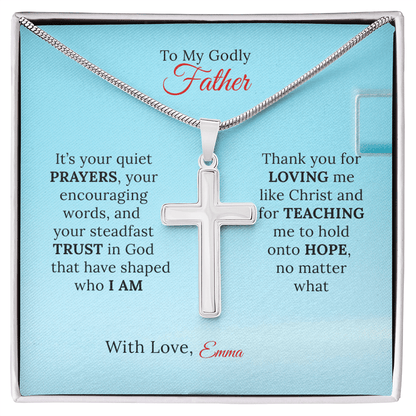Personalized Artisan Cross Necklace for Dad - Sentimental Gifting