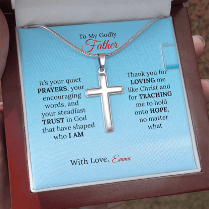 Personalized Artisan Cross Necklace for Dad - Sentimental Gifting