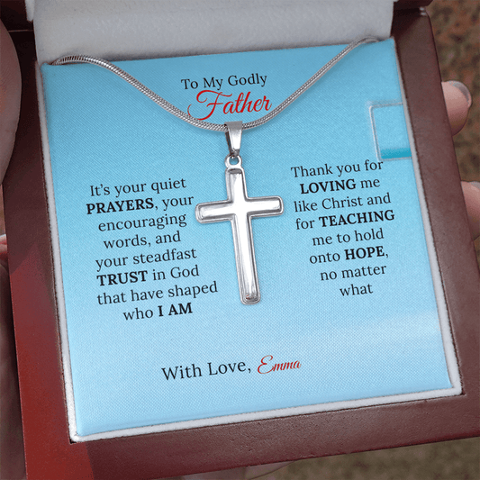 Personalized Artisan Cross Necklace for Dad - Sentimental Gifting