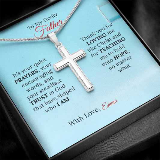 Personalized Artisan Cross Necklace for Dad - Sentimental Gifting