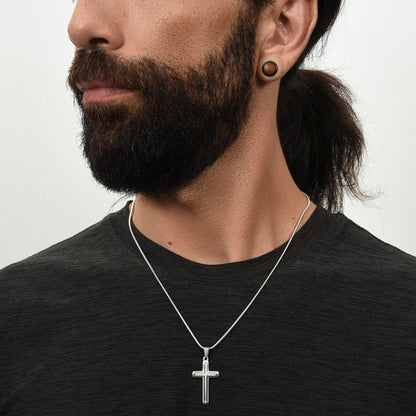 Personalized Cross Necklace for Dad - "My Anchor of Faith" - Sentimental Gifting