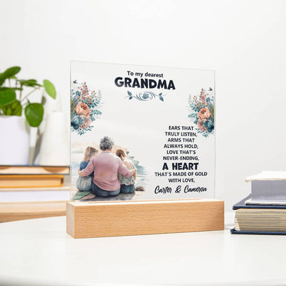 Personalized Grandparent Memory Acrylic from Grandkids - Sentimental Gifting