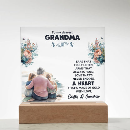 Personalized Grandparent Memory Acrylic from Grandkids - Sentimental Gifting