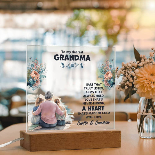 Personalized Grandparent Memory Acrylic from Grandkids - Sentimental Gifting