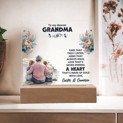 Personalized Grandparent Memory Acrylic from Grandkids - Sentimental Gifting
