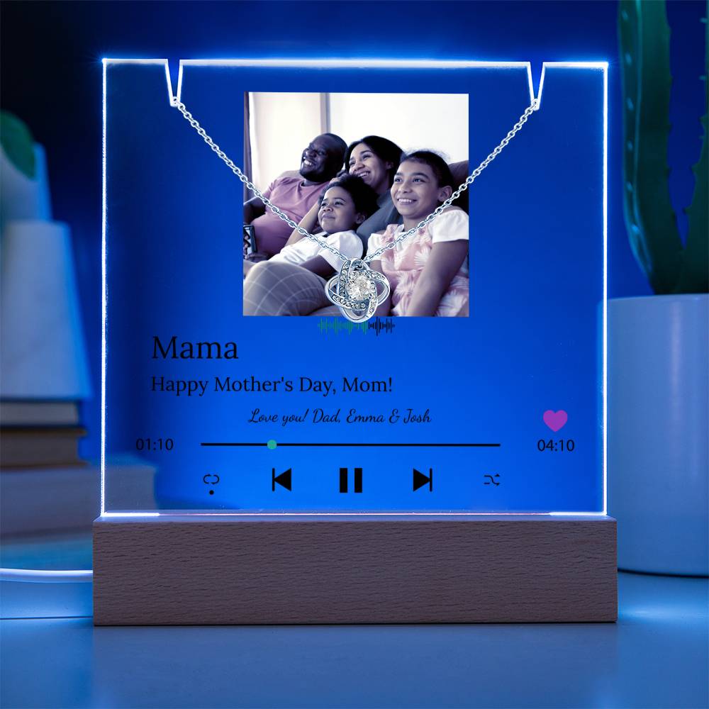 Personalized Song Player Acrylic Plaque & Necklace for Mom - Sentimental Gifting