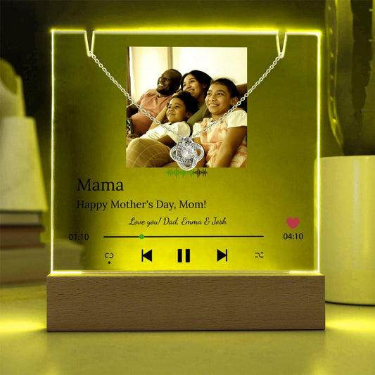Personalized Song Player Acrylic Plaque & Necklace for Mom - Sentimental Gifting