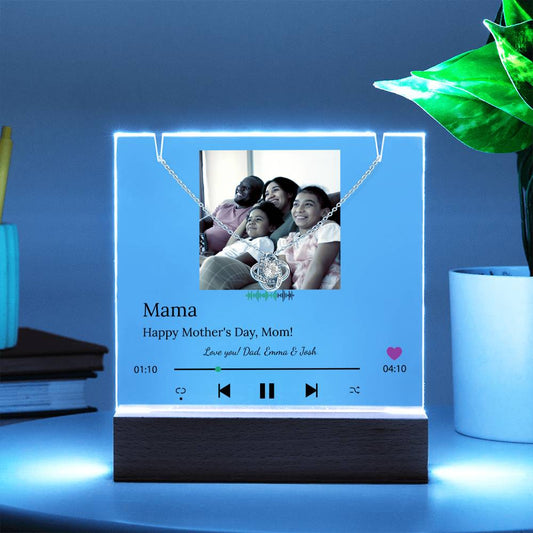 Personalized Song Player Acrylic Plaque & Necklace for Mom - Sentimental Gifting
