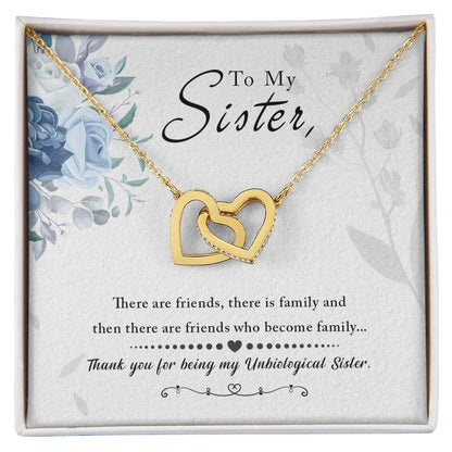 Sister Love and Thank You Interlocking Hearts Necklace - Sentimental Gifting