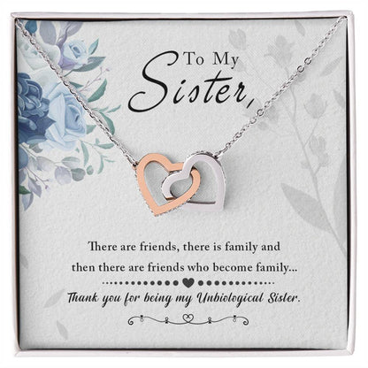 Sister Love and Thank You Interlocking Hearts Necklace - Sentimental Gifting