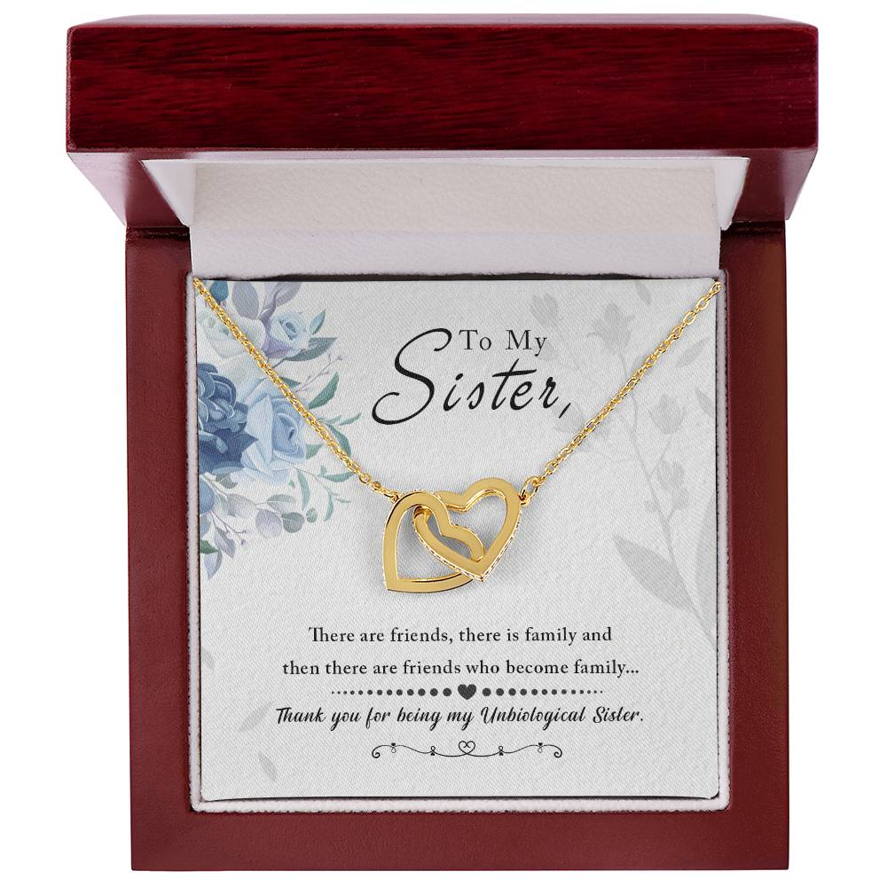 Sister Love and Thank You Interlocking Hearts Necklace - Sentimental Gifting