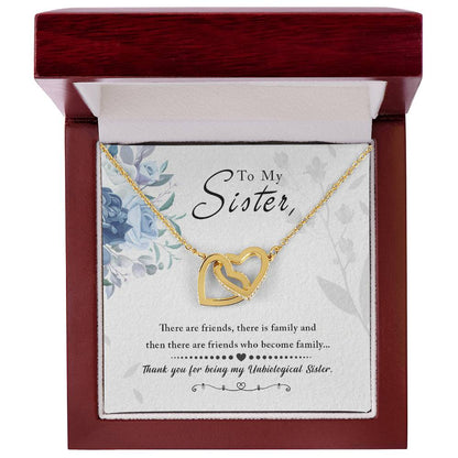 Sister Love and Thank You Interlocking Hearts Necklace - Sentimental Gifting