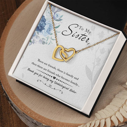 Sister Love and Thank You Interlocking Hearts Necklace - Sentimental Gifting